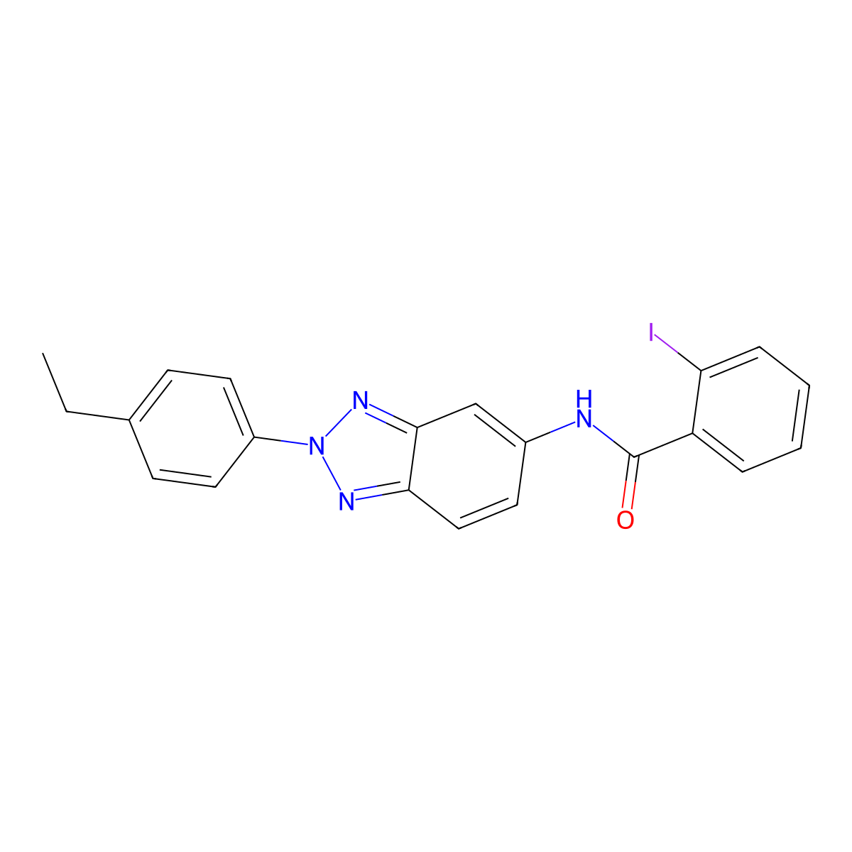N-[2-(4-ethylphenyl)benzotriazol-5-yl]-2-iodobenzamide molecular structure, CAS 432011-06-8