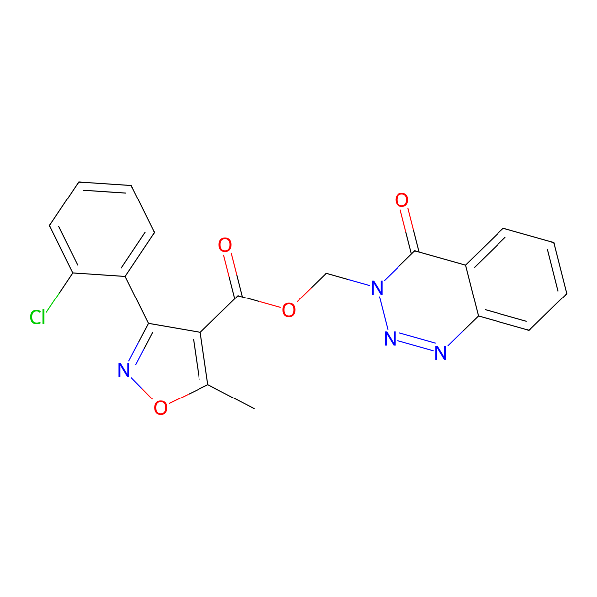 (4-oxobenzo[d][1,2,3]triazin-3(4H)-yl)methyl 3-(2-chlorophenyl)-5-methylisoxazole-4-carboxylate molecular structure, CAS 432011-09-1