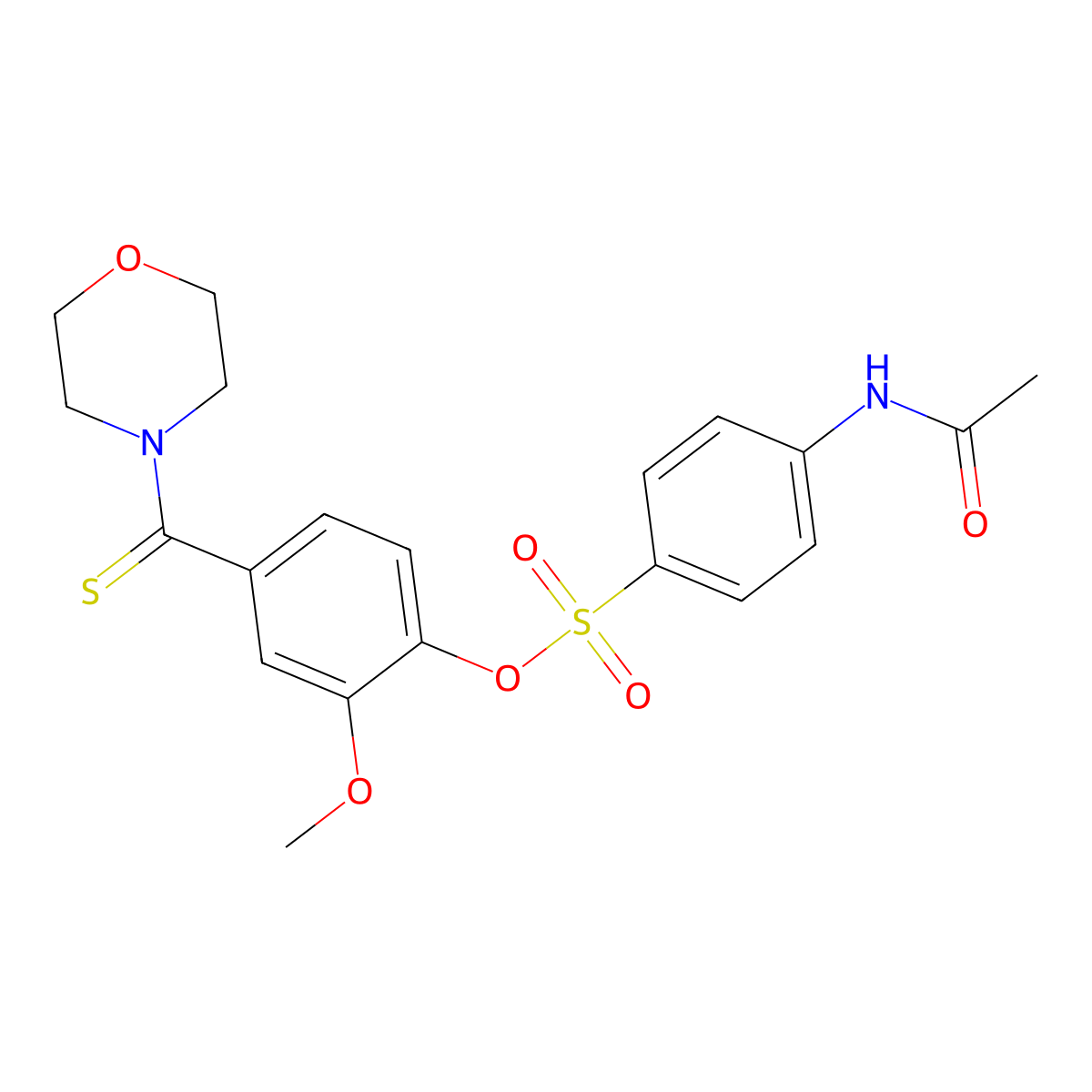 [2-Methoxy-4-(morpholine-4-carbothioyl)phenyl] 4-acetamidobenzenesulfonate molecular structure, CAS 432011-10-4