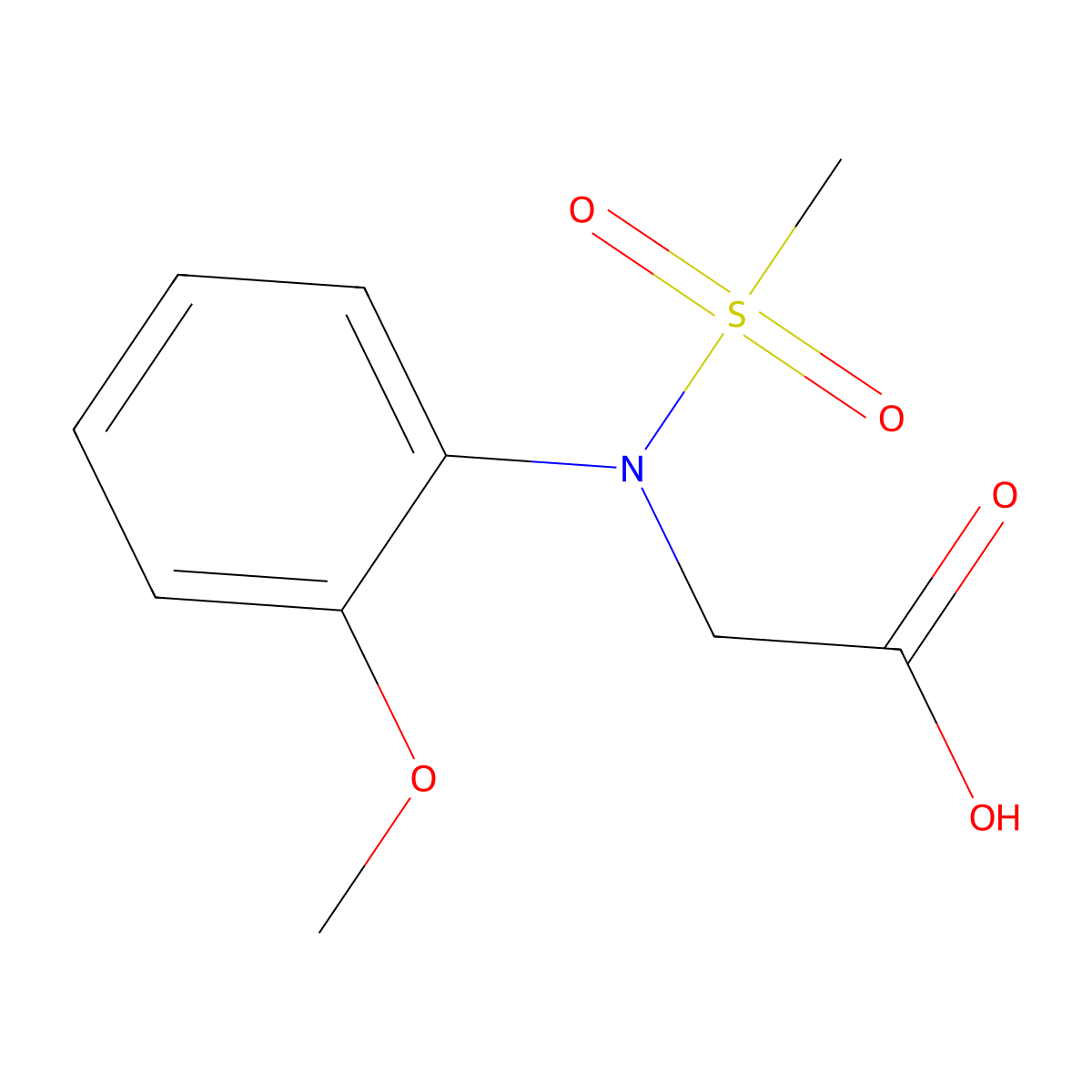 N-(2-methoxyphenyl)-N-(methylsulfonyl)glycine molecular structure, CAS 432011-17-1