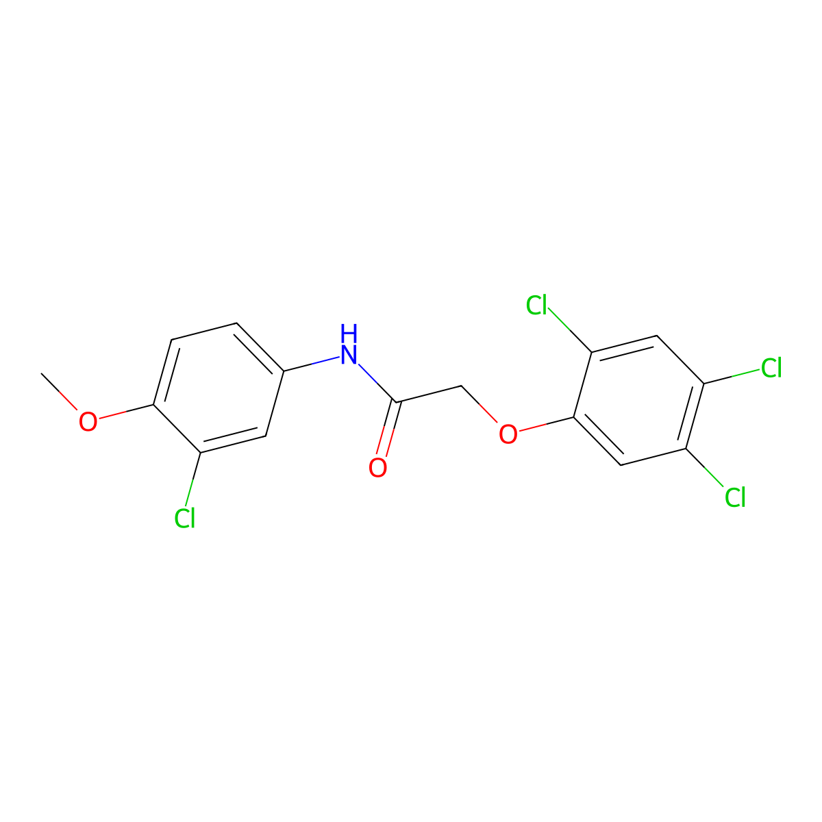 N-(3-chloro-4-methoxyphenyl)-2-(2,4,5-trichlorophenoxy)acetamide molecular structure, CAS 432011-28-4