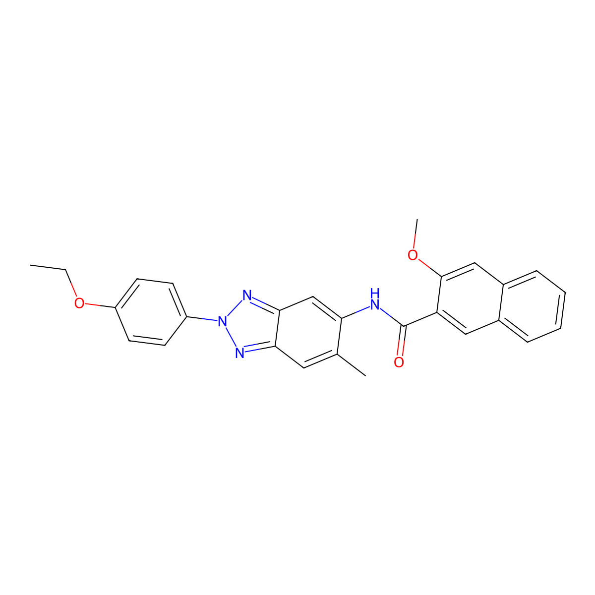 N-[2-(4-ethoxyphenyl)-6-methylbenzotriazol-5-yl]-3-methoxynaphthalene-2-carboxamide molecular structure, CAS 432011-42-2