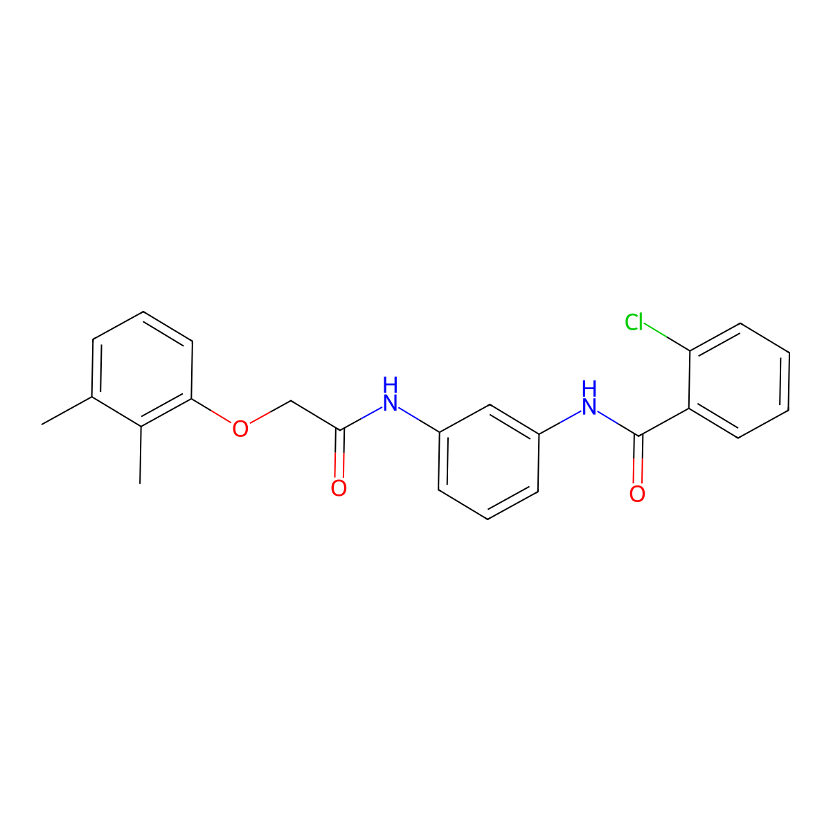 2-chloro-N-[3-[[2-(2,3-dimethylphenoxy)acetyl]amino]phenyl]benzamide molecular structure, CAS 432011-46-6