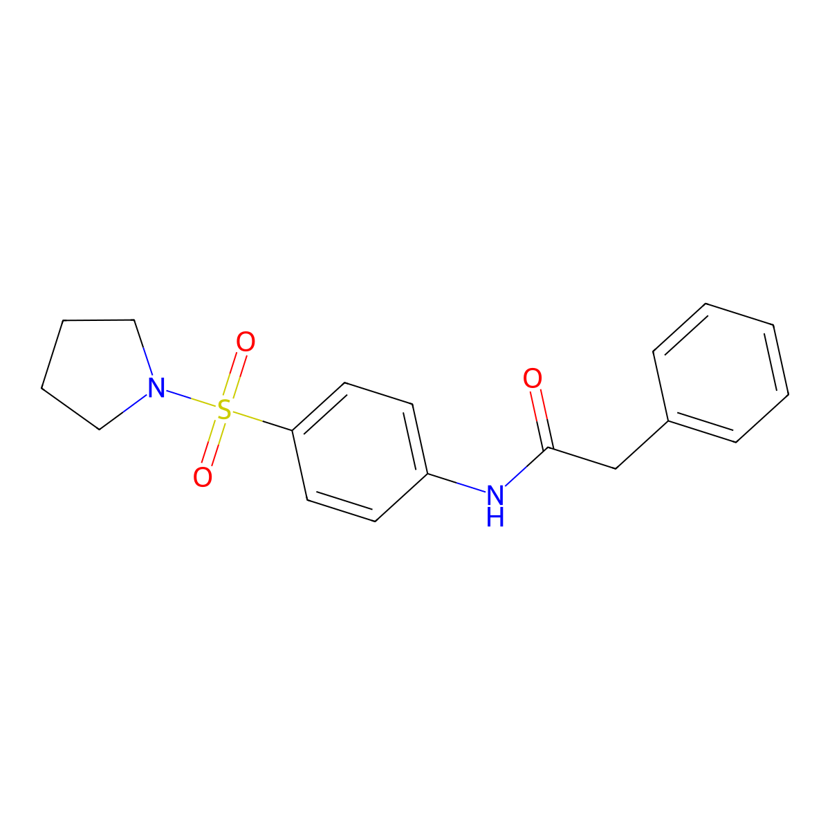 2-phenyl-N-[4-(1-pyrrolidinylsulfonyl)phenyl]acetamide molecular structure, CAS 432012-19-6