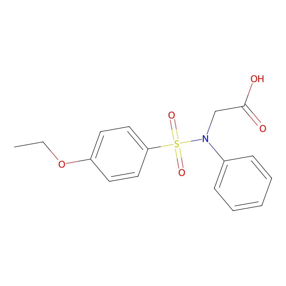 N-[(4-ethoxyphenyl)sulfonyl]-N-phenylglycine molecular structure, CAS 432012-21-0