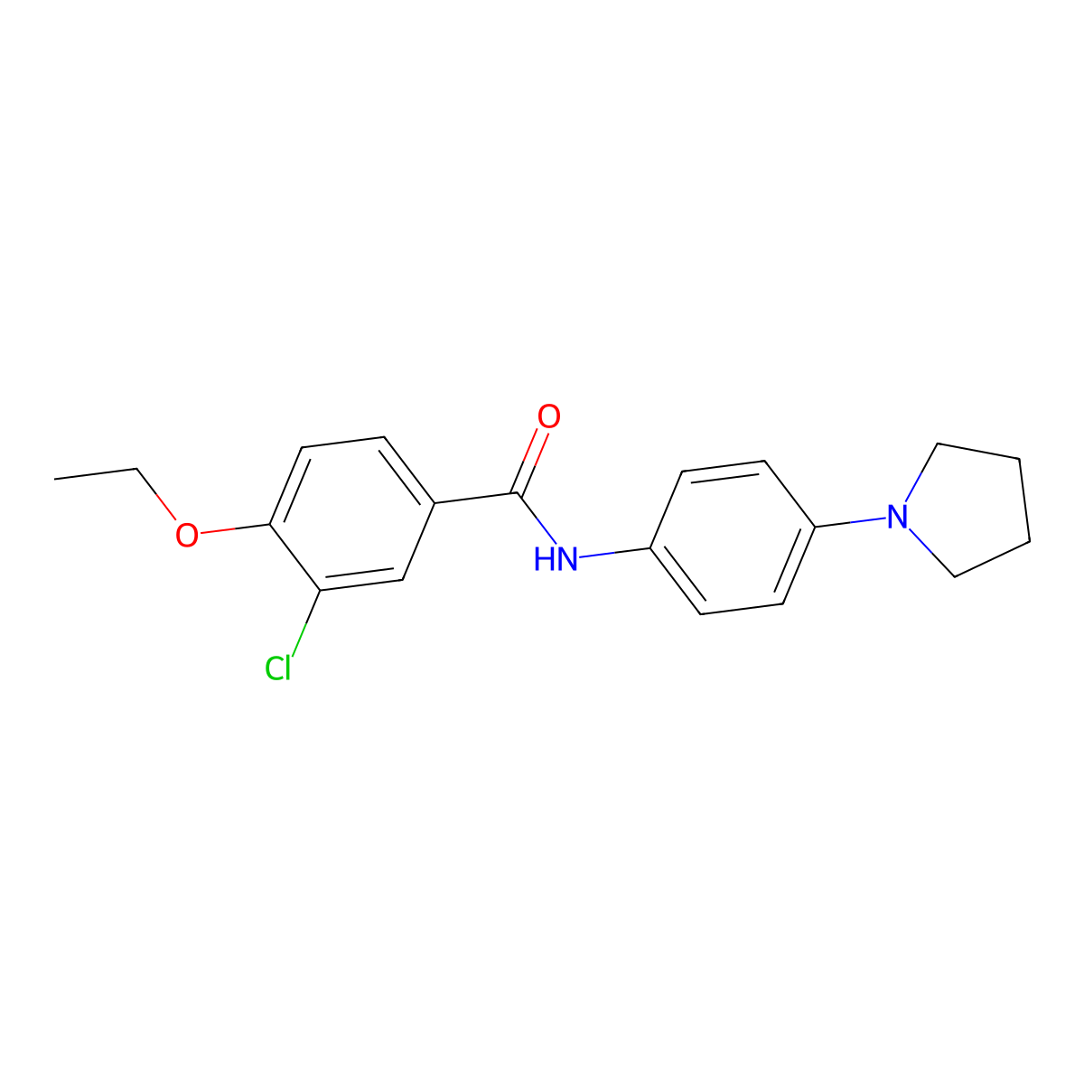 3-chloro-4-ethoxy-N-[4-(pyrrolidin-1-yl)phenyl]benzamide molecular structure, CAS 432012-22-1