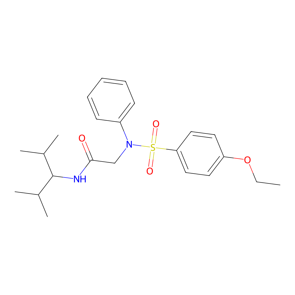 N-(2,4-dimethylpentan-3-yl)-2-(N-(4-ethoxyphenyl)sulfonylanilino)acetamide molecular structure, CAS 432012-25-4