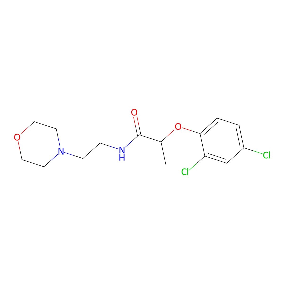2-(2,4-dichlorophenoxy)-N-(2-morpholin-4-ylethyl)propanamide molecular structure, CAS 432012-31-2