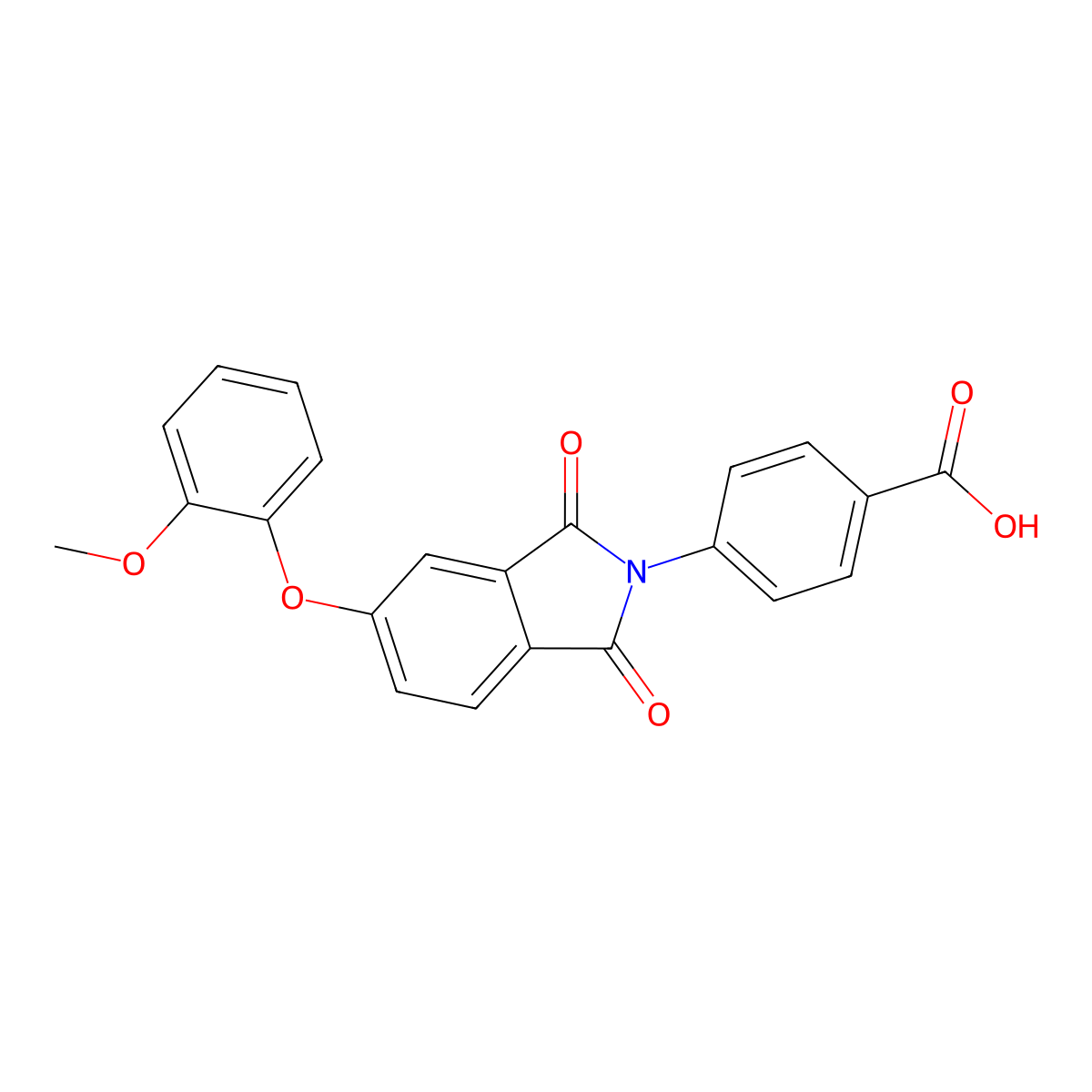 4-(5-(2-Methoxyphenoxy)-1,3-dioxoisoindolin-2-yl)benzoic acid molecular structure, CAS 432012-32-3