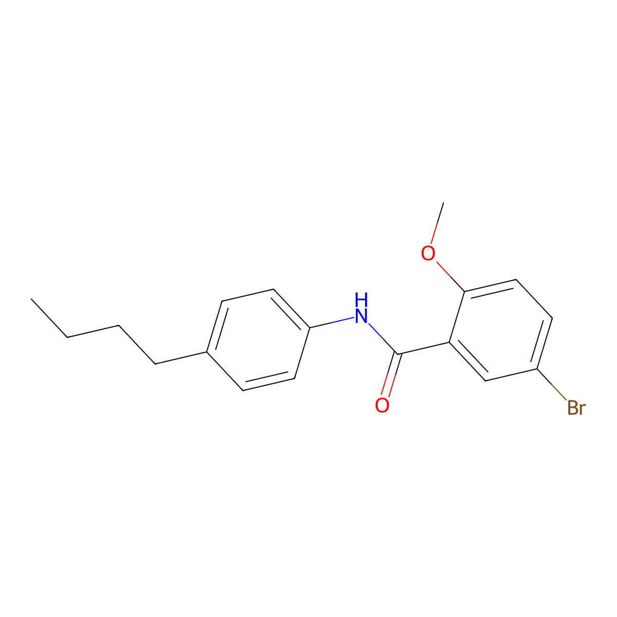 5-bromo-N-(4-butylphenyl)-2-methoxybenzamide molecular structure, CAS 432012-44-7