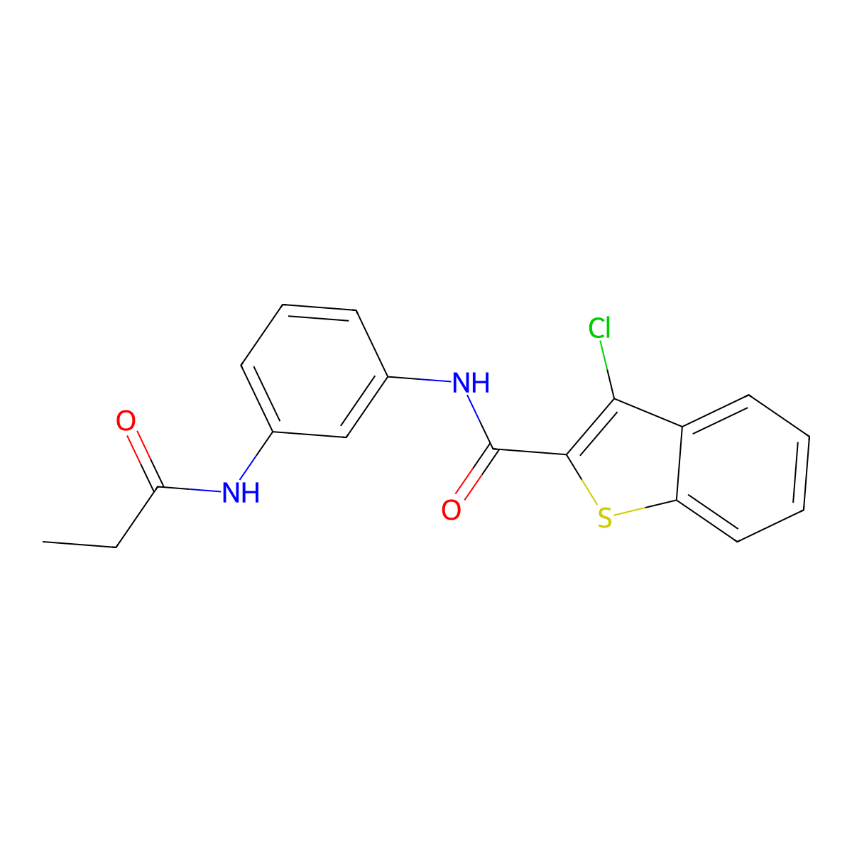 3-chloro-N-[3-(propanoylamino)phenyl]-1-benzothiophene-2-carboxamide molecular structure, CAS 432012-68-5