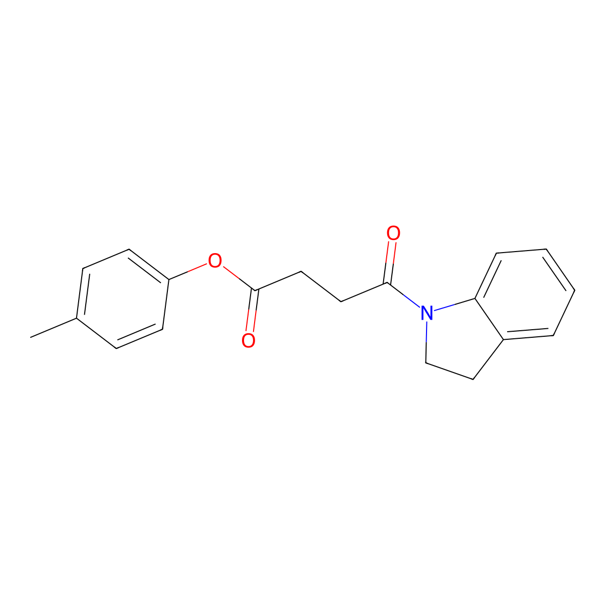 4-methylphenyl 4-(2,3-dihydro-1H-indol-1-yl)-4-oxobutanoate molecular structure, CAS 432012-86-7