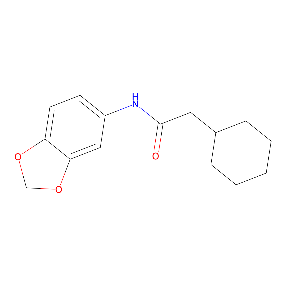 N-(1,3-benzodioxol-5-yl)-2-cyclohexylacetamide molecular structure, CAS 432013-00-8
