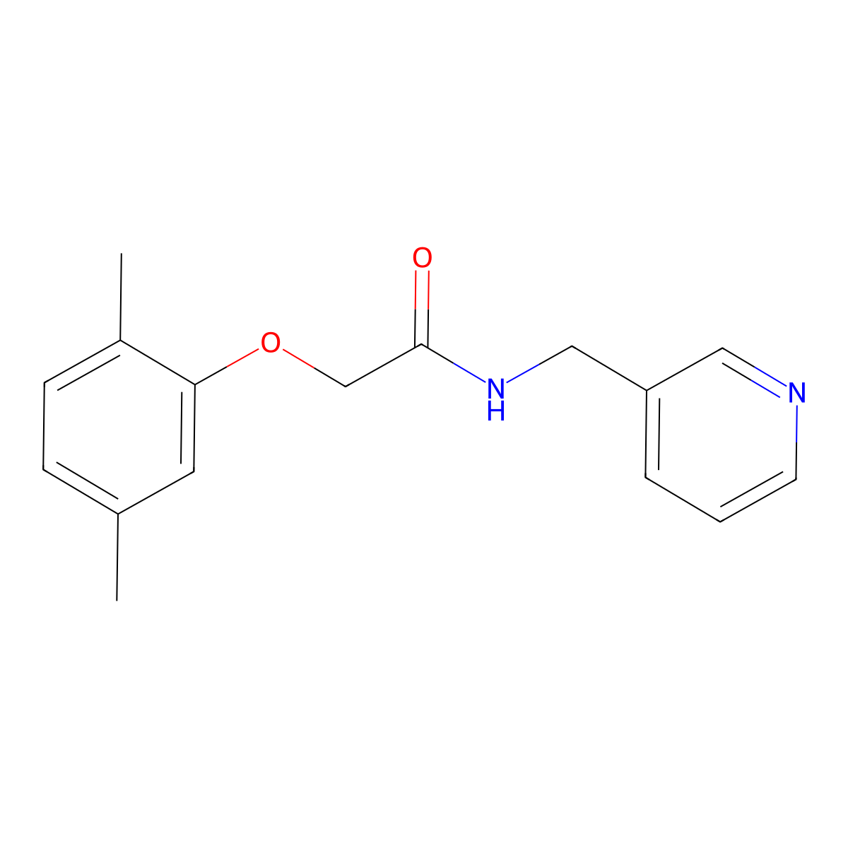2-(2,5-dimethylphenoxy)-N-(pyridin-3-ylmethyl)acetamide molecular structure, CAS 432013-14-4