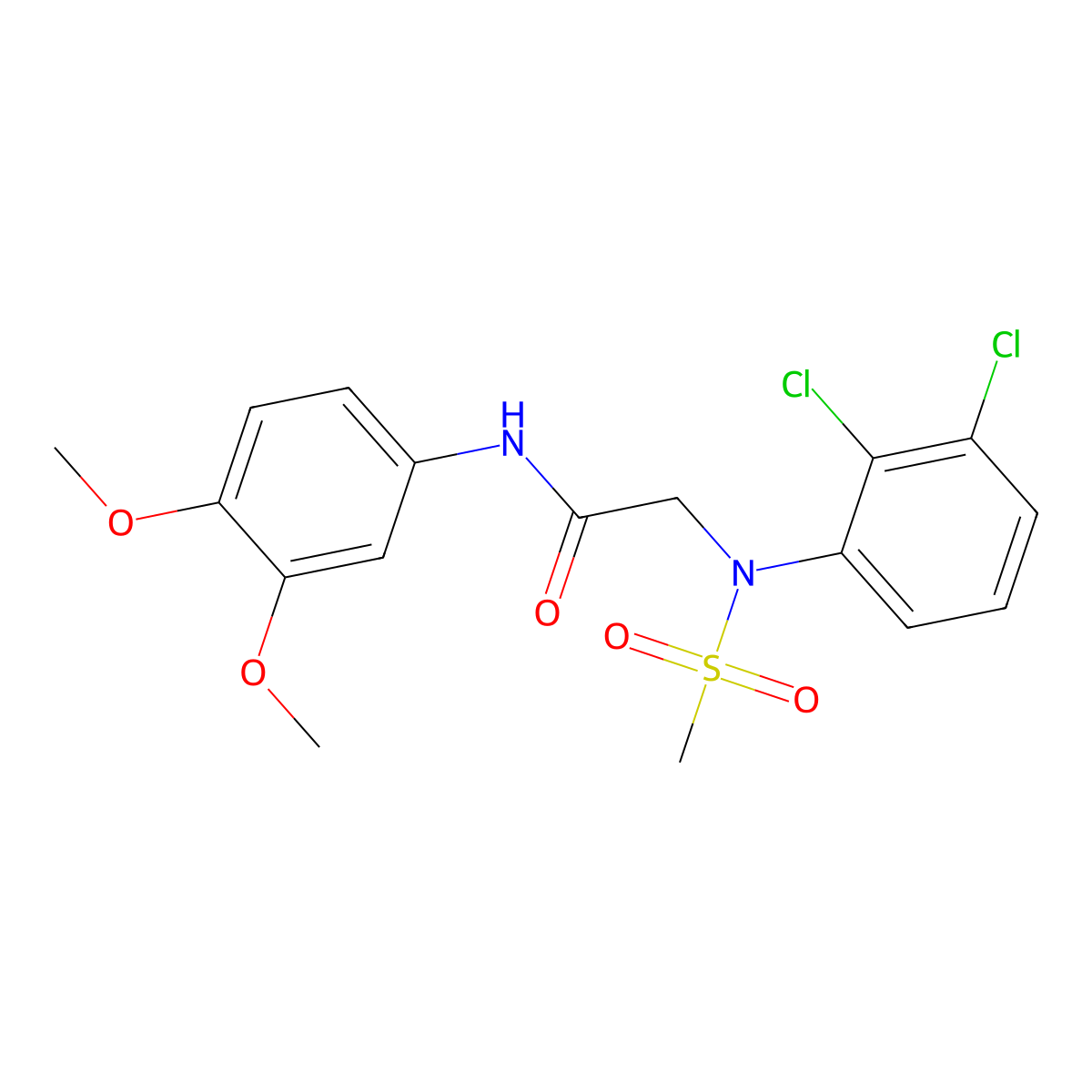 2-(2,3-dichloro-N-methylsulfonylanilino)-N-(3,4-dimethoxyphenyl)acetamide molecular structure, CAS 432013-20-2