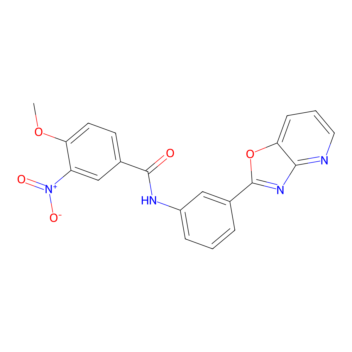 4-methoxy-3-nitro-N-[3-([1,3]oxazolo[4,5-b]pyridin-2-yl)phenyl]benzamide molecular structure, CAS 432013-21-3