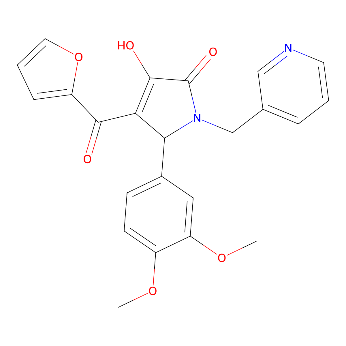 5-(3,4-dimethoxyphenyl)-4-(furan-2-carbonyl)-3-hydroxy-1-(pyridin-3-ylmethyl)-1H-pyrrol-2(5H)-one molecular structure, CAS 432013-33-7