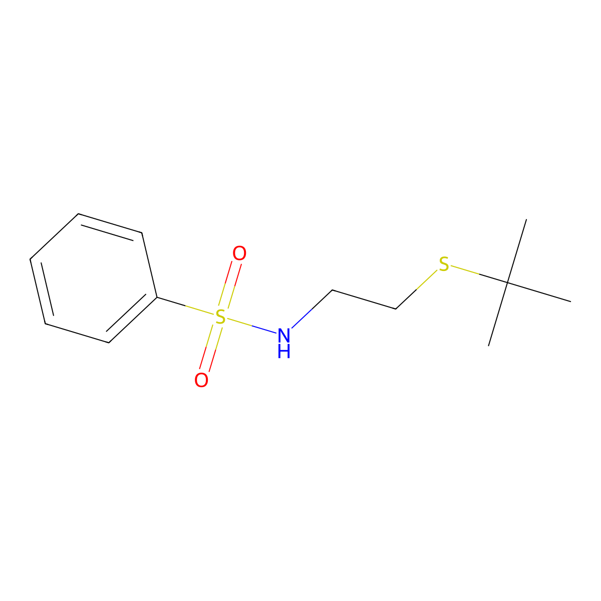 N-(2-tert-butylsulfanylethyl)benzenesulfonamide molecular structure, CAS 432013-34-8
