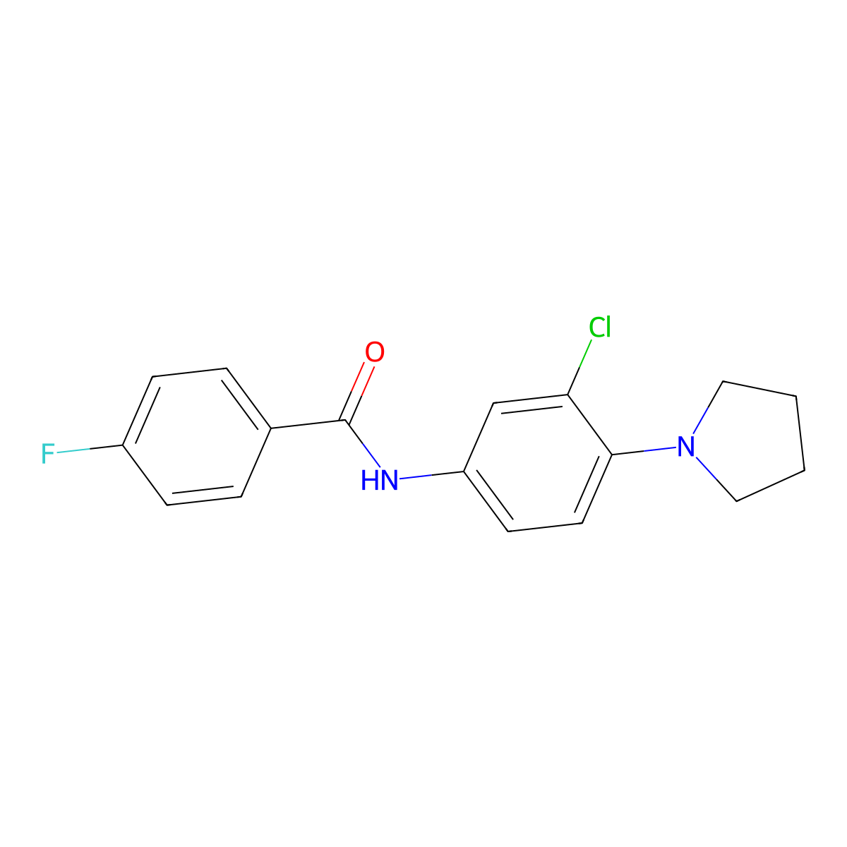 N-(3-chloro-4-pyrrolidin-1-ylphenyl)-4-fluorobenzamide molecular structure, CAS 432013-35-9