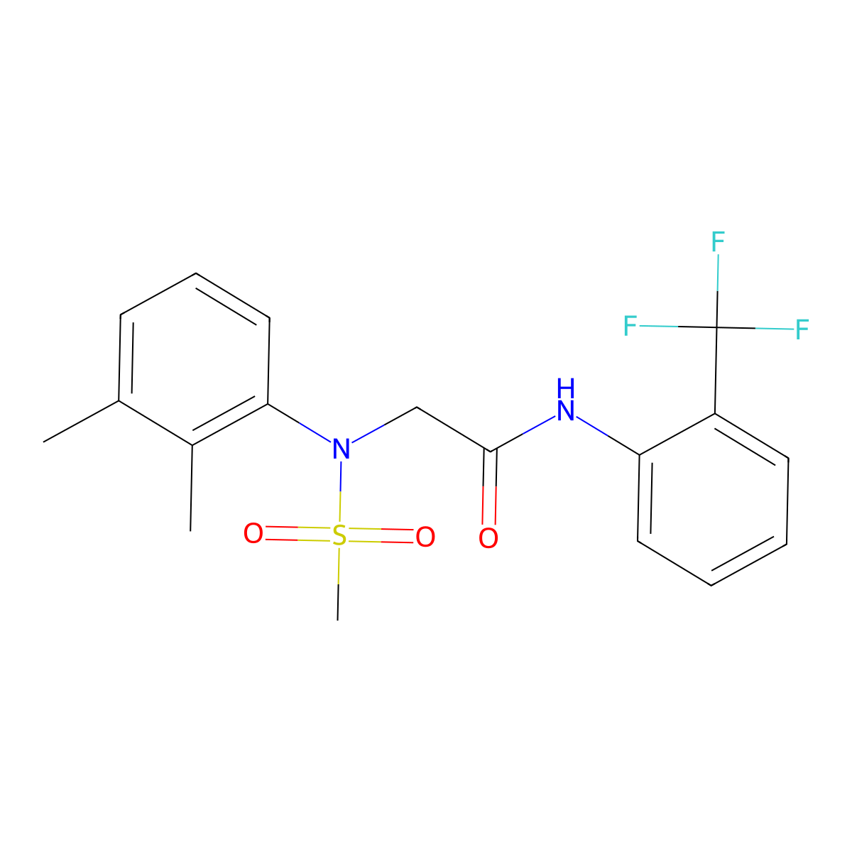 2-(2,3-dimethyl-N-methylsulfonylanilino)-N-[2-(trifluoromethyl)phenyl]acetamide molecular structure, CAS 432013-53-1