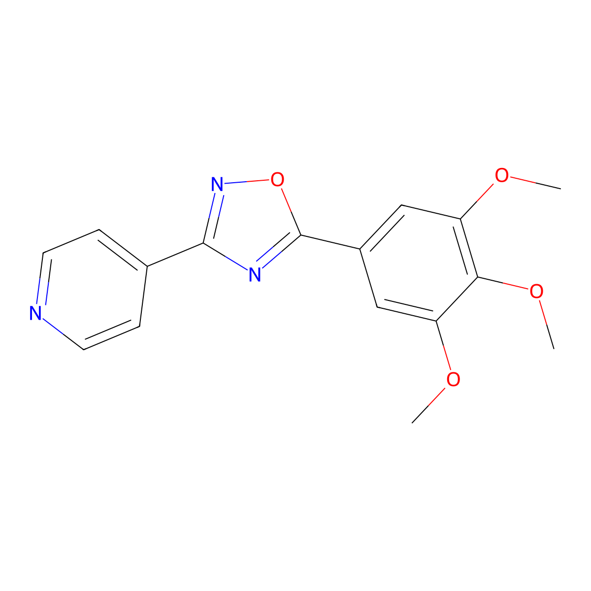 4-[5-(3,4,5-Trimethoxyphenyl)-1,2,4-oxadiazol-3-yl]pyridine molecular structure, CAS 432013-91-7
