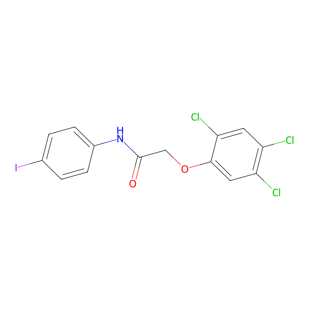 N-(4-iodophenyl)-2-(2,4,5-trichlorophenoxy)acetamide molecular structure, CAS 432014-29-4