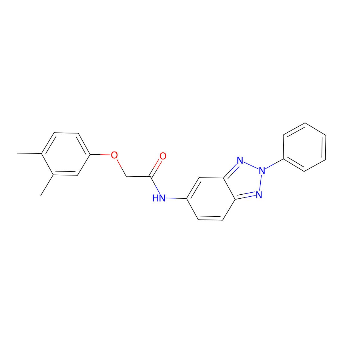 2-(3,4-dimethylphenoxy)-N-(2-phenylbenzotriazol-5-yl)acetamide molecular structure, CAS 432014-52-3