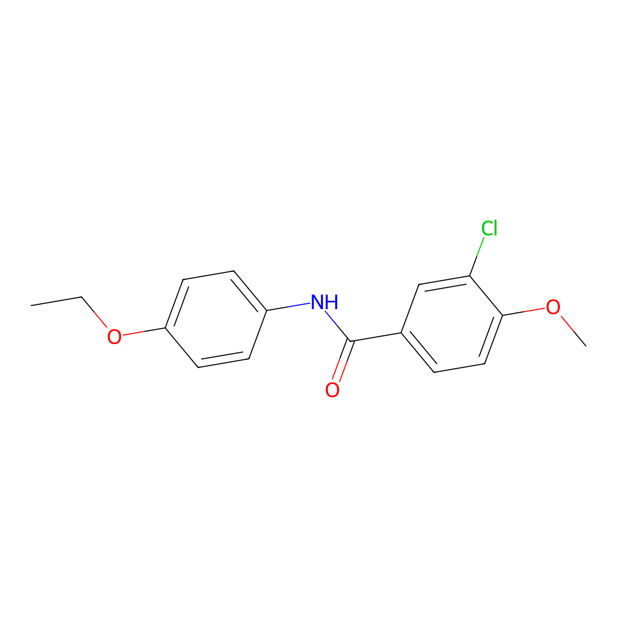 3-Chloro-N-(4-ethoxyphenyl)-4-methoxybenzamide molecular structure, CAS 432014-60-3