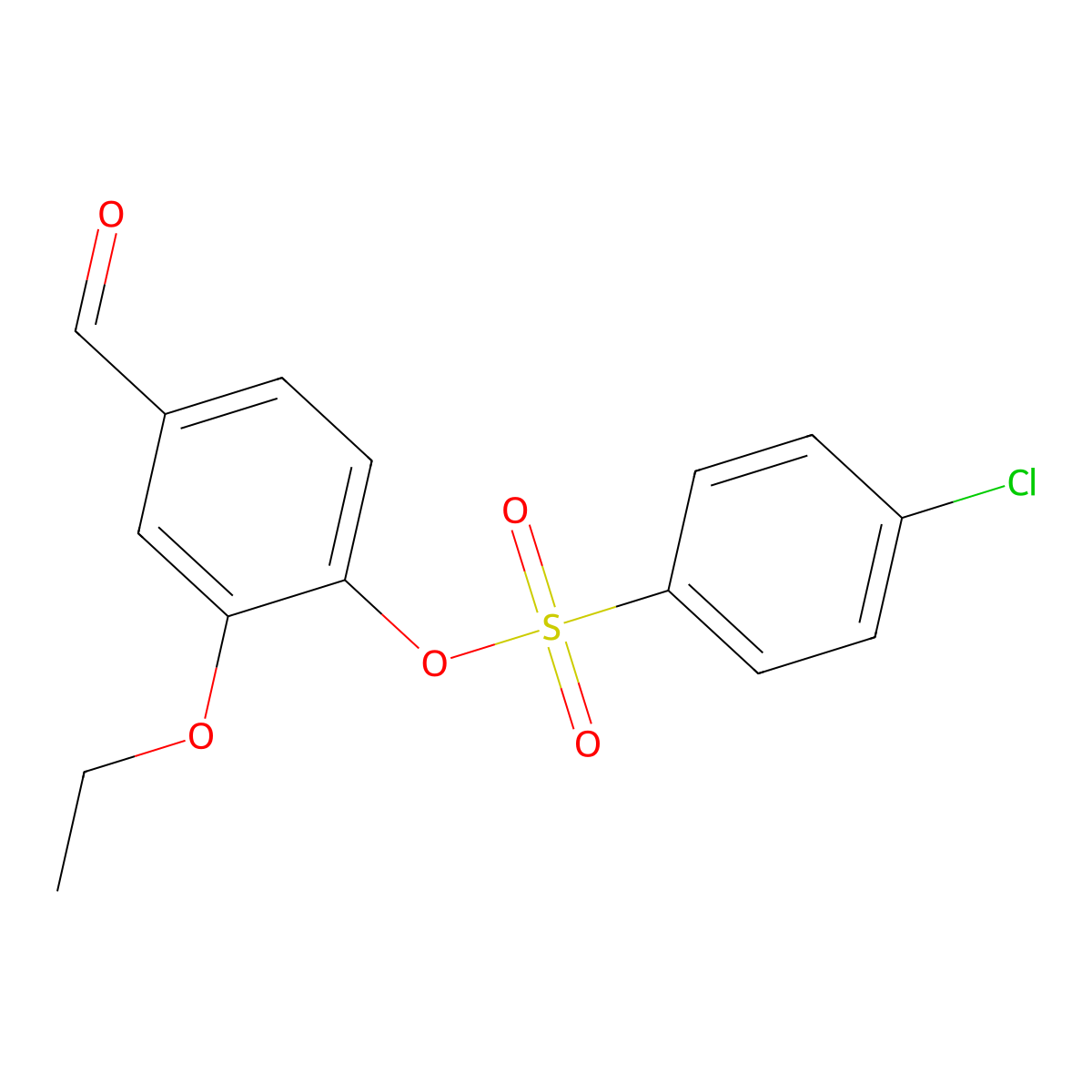 2-Ethoxy-4-formylphenyl 4-chlorobenzenesulfonate molecular structure, CAS 432014-73-8