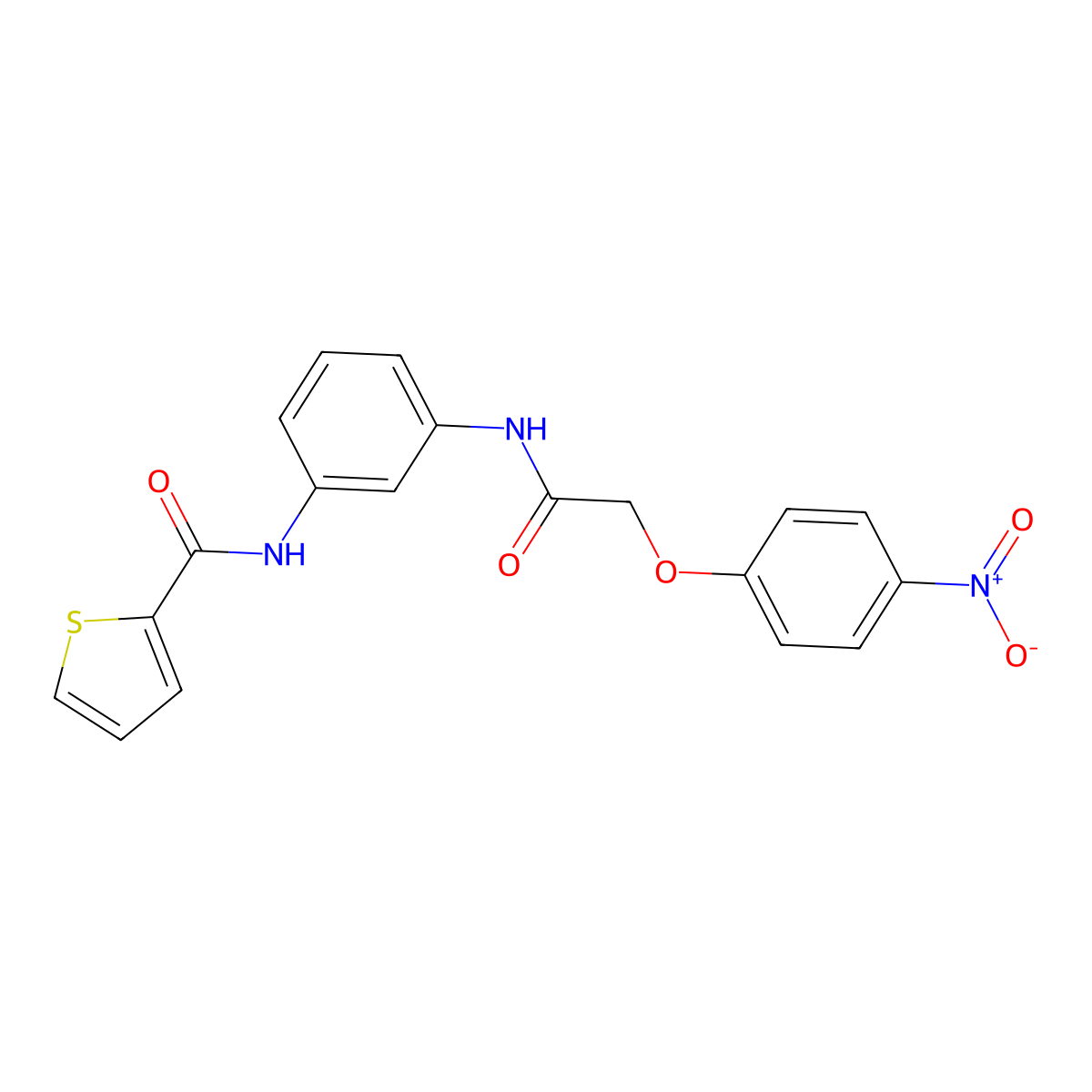 N-(3-{[(4-nitrophenoxy)acetyl]amino}phenyl)thiophene-2-carboxamide molecular structure, CAS 432014-88-5