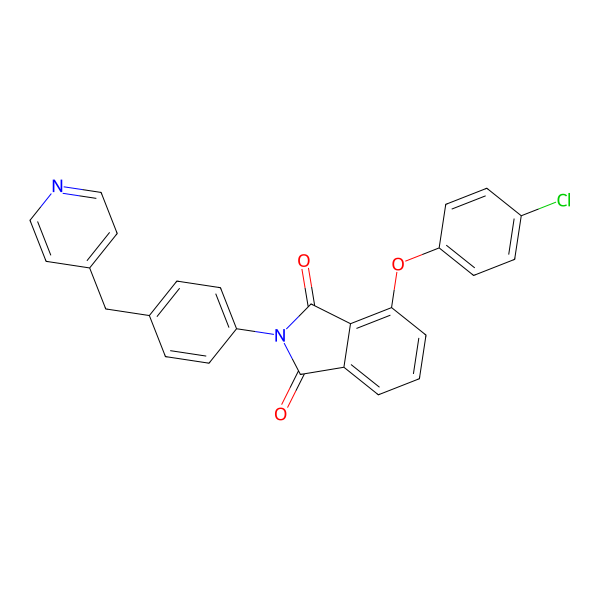 4-(4-Chlorophenoxy)-2-[4-(pyridin-4-ylmethyl)phenyl]isoindole-1,3-dione molecular structure, CAS 432014-99-8