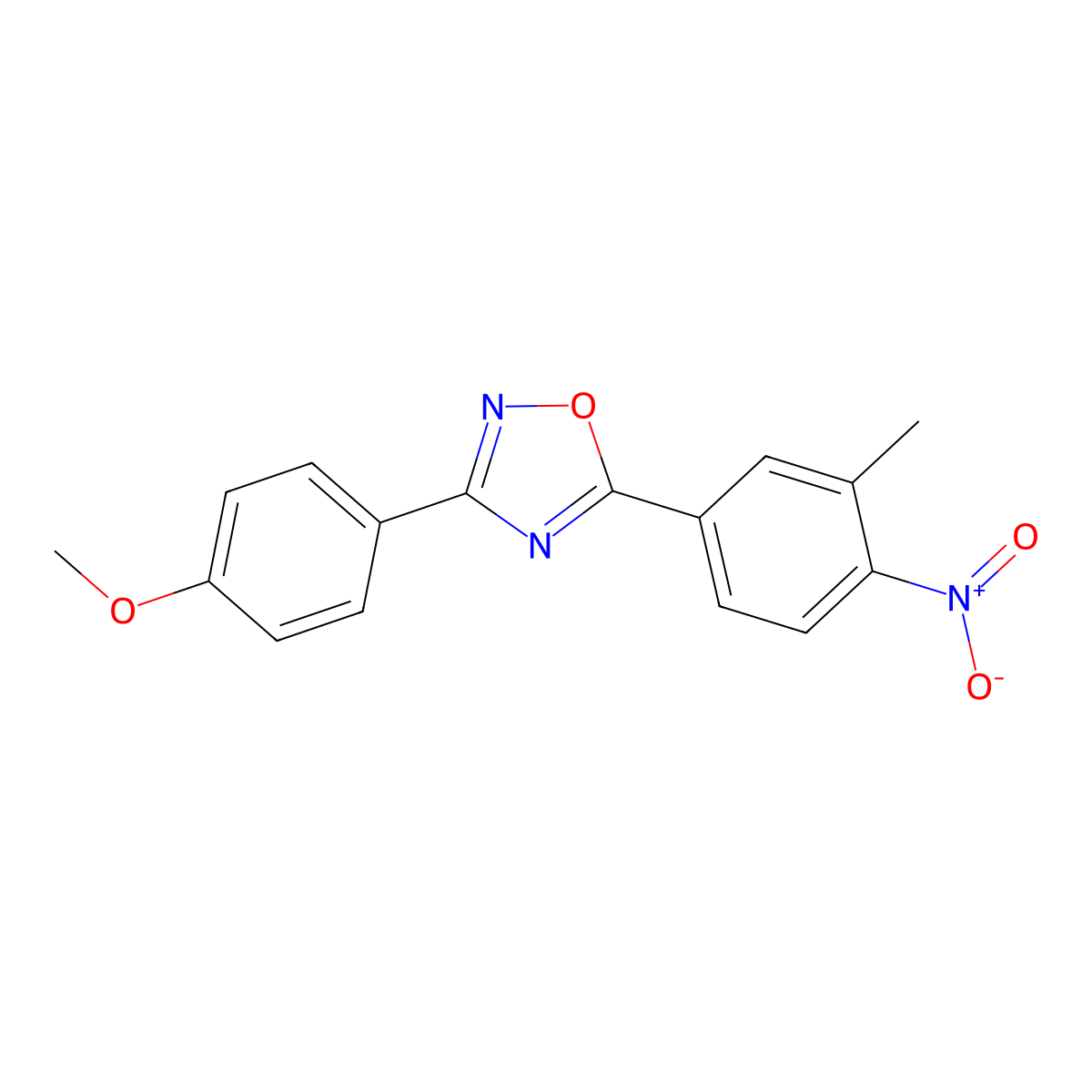 3-(4-Methoxyphenyl)-5-(3-methyl-4-nitrophenyl)-1,2,4-oxadiazole molecular structure, CAS 432015-11-7
