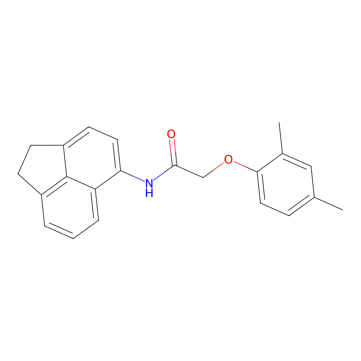 N-(1,2-dihydroacenaphthylen-5-yl)-2-(2,4-dimethylphenoxy)acetamide molecular structure, CAS 432015-12-8