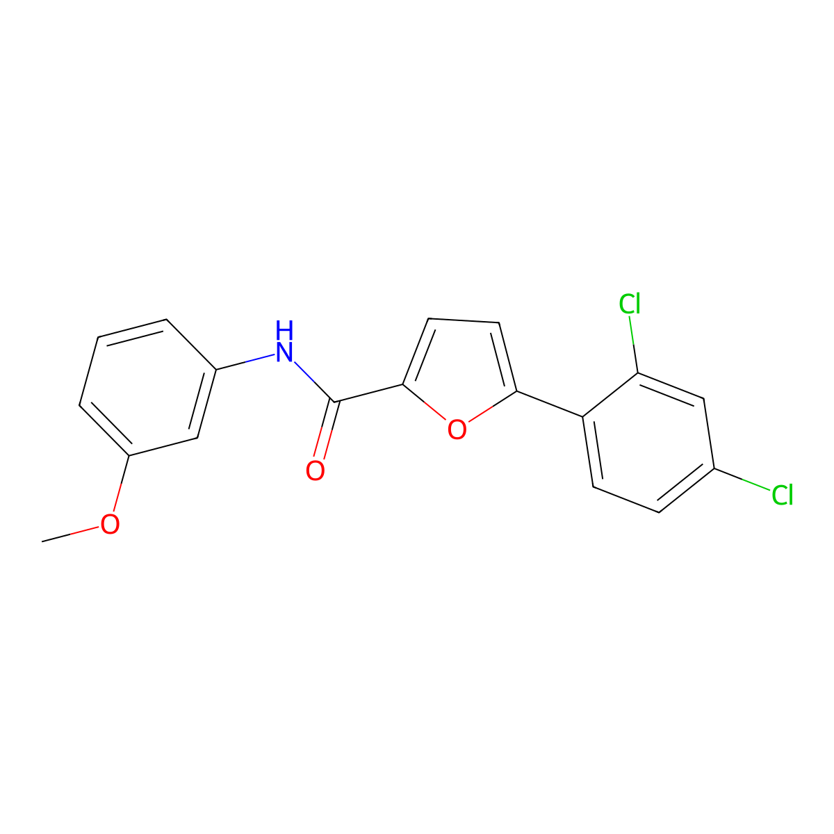 5-(2,4-dichlorophenyl)-N-(3-methoxyphenyl)furan-2-carboxamide molecular structure, CAS 432015-29-7