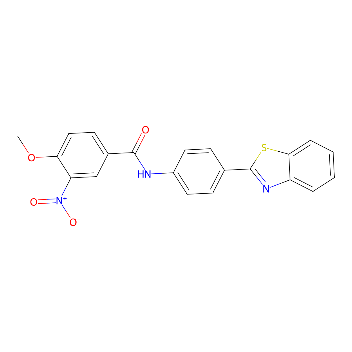 N-[4-(1,3-benzothiazol-2-yl)phenyl]-4-methoxy-3-nitrobenzamide molecular structure, CAS 432015-35-5