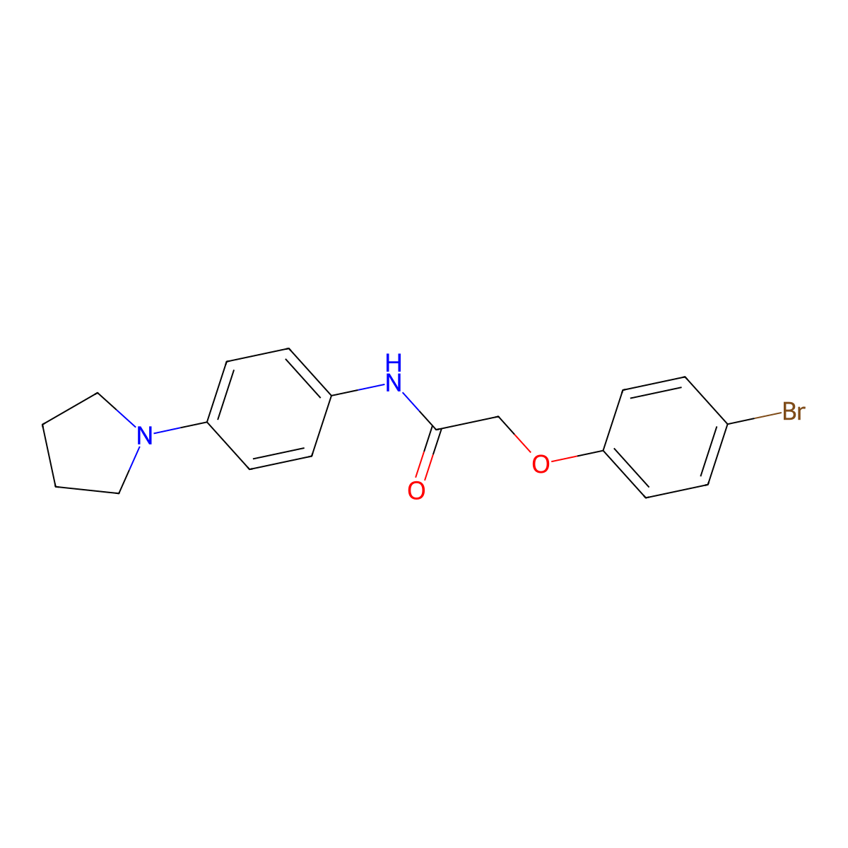 2-(4-bromophenoxy)-N-(4-pyrrolidin-1-ylphenyl)acetamide molecular structure, CAS 432015-38-8
