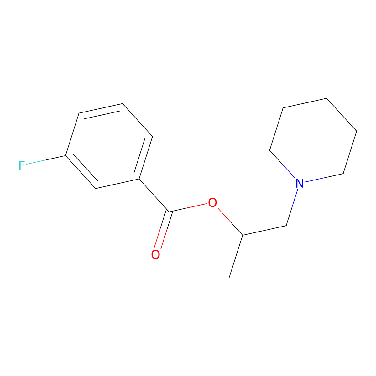 1-(Piperidin-1-yl)propan-2-yl 3-fluorobenzoate molecular structure, CAS 432015-39-9