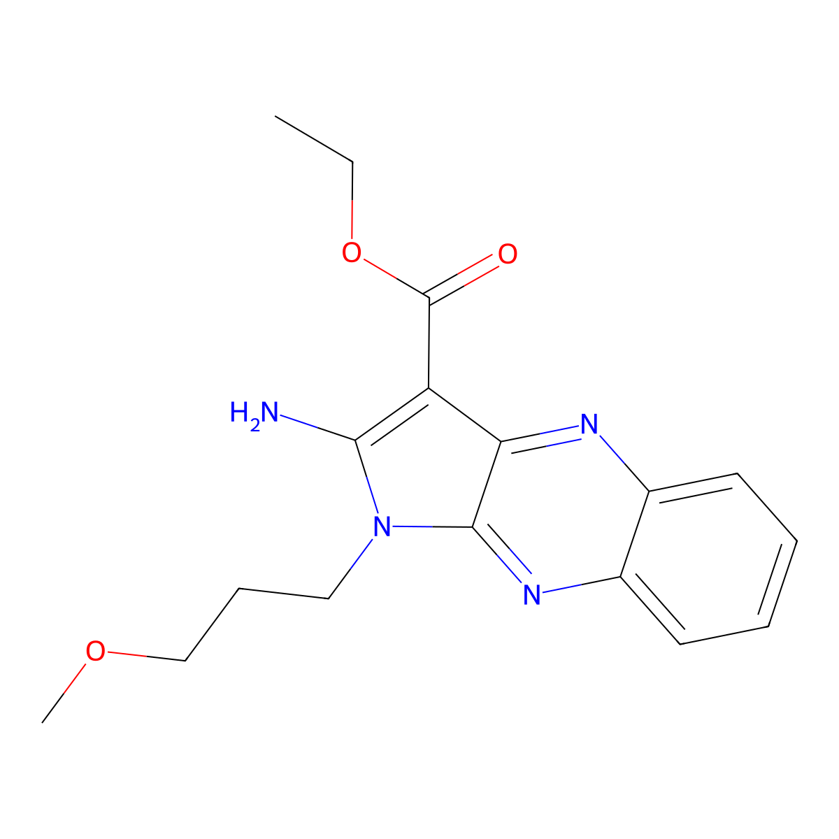 ethyl 2-amino-1-(3-methoxypropyl)-1H-pyrrolo[2,3-b]quinoxaline-3-carboxylate molecular structure, CAS 432015-45-7