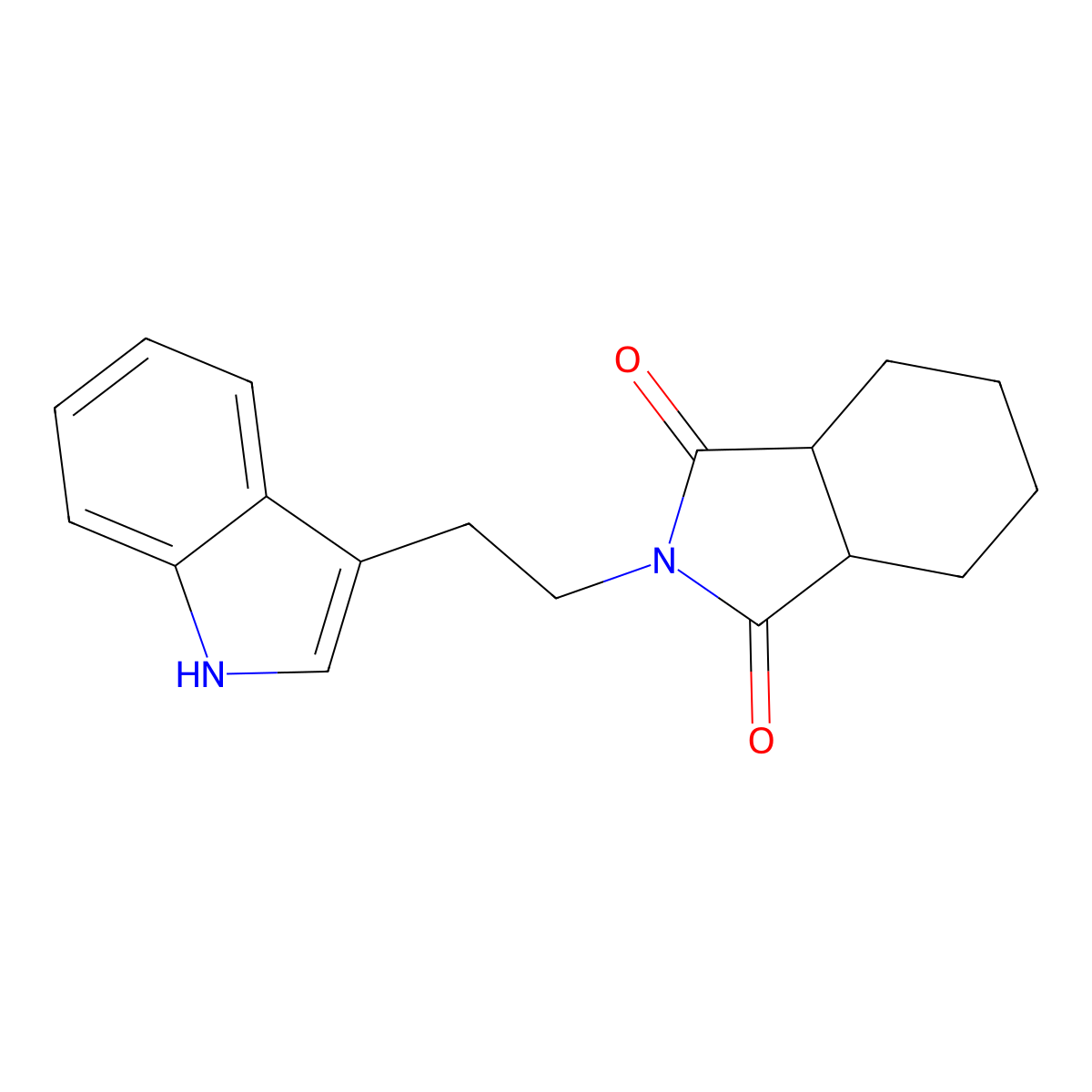 2-[2-(1H-indol-3-yl)ethyl]hexahydro-1H-isoindole-1,3(2H)-dione molecular structure, CAS 432015-53-7