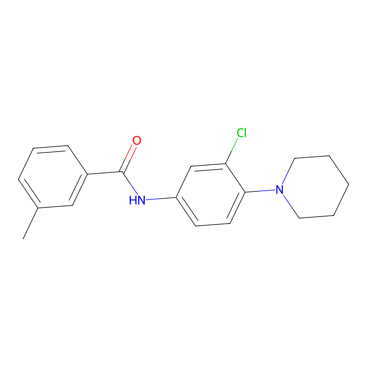 N-(3-chloro-4-piperidin-1-ylphenyl)-3-methylbenzamide molecular structure, CAS 432015-59-3