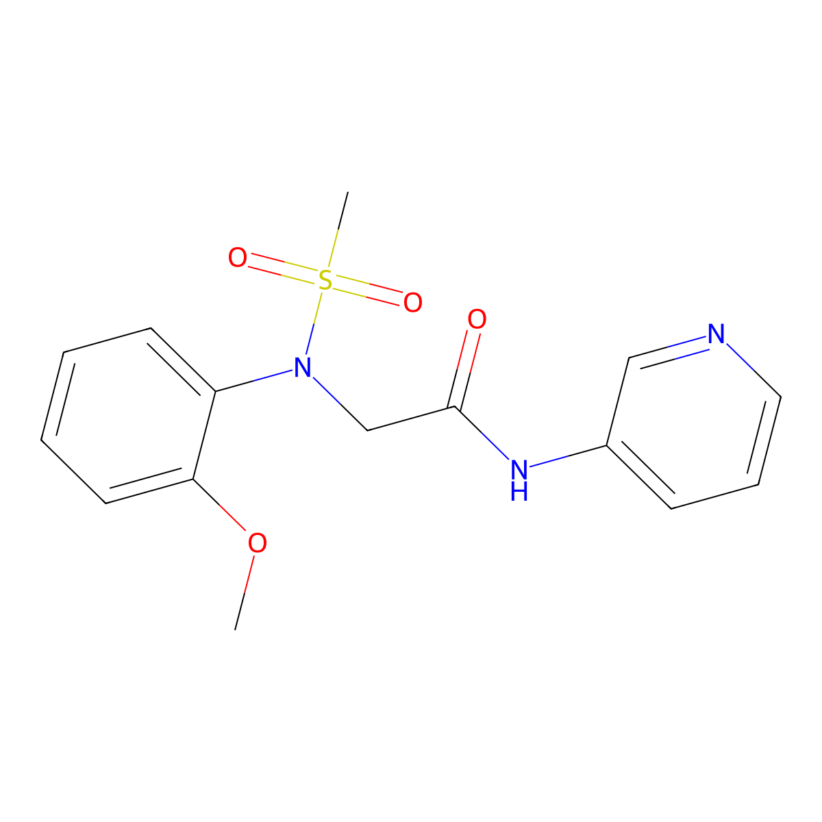 2-(2-methoxy-N-methylsulfonylanilino)-N-pyridin-3-ylacetamide molecular structure, CAS 432015-60-6