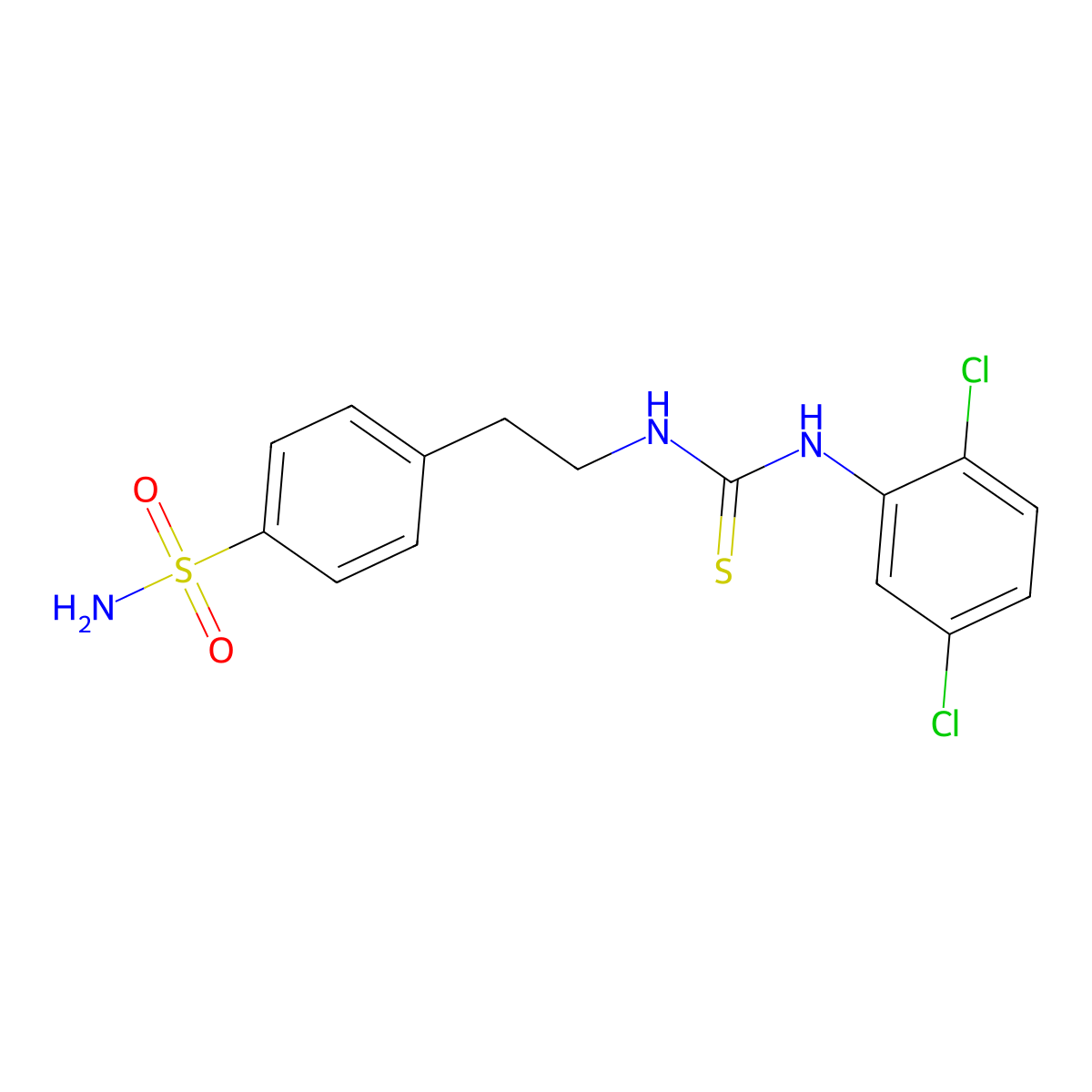 1-(2,5-Dichlorophenyl)-3-[2-(4-sulfamoylphenyl)ethyl]thiourea molecular structure, CAS 432015-71-9