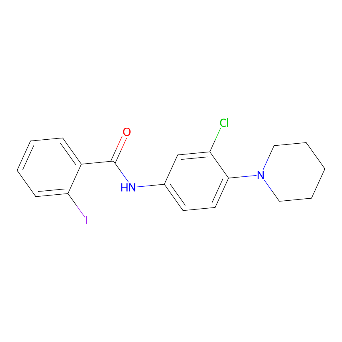 N-(3-chloro-4-piperidin-1-ylphenyl)-2-iodobenzamide molecular structure, CAS 432015-76-4
