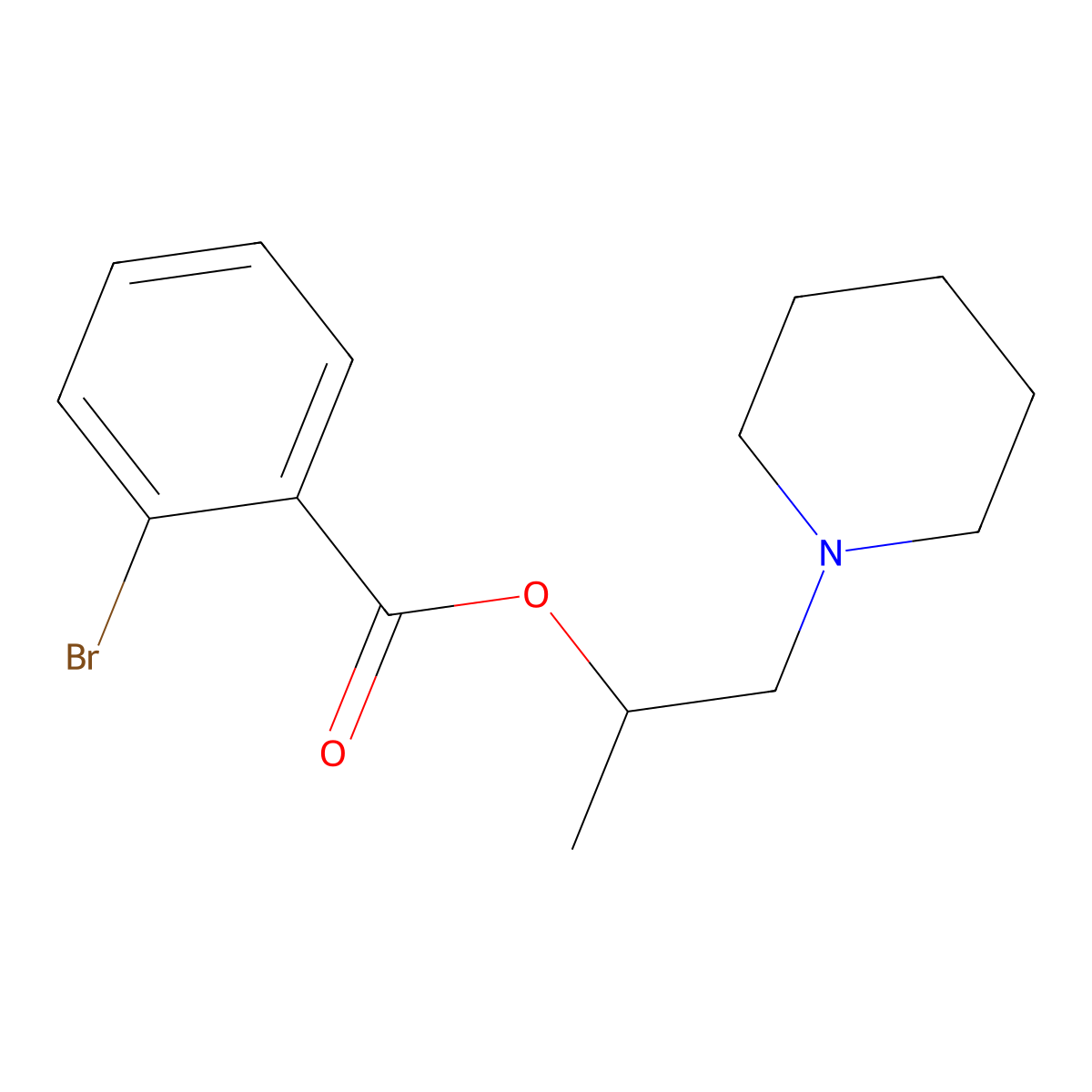 1-(Piperidin-1-yl)propan-2-yl 2-bromobenzoate molecular structure, CAS 432015-84-4