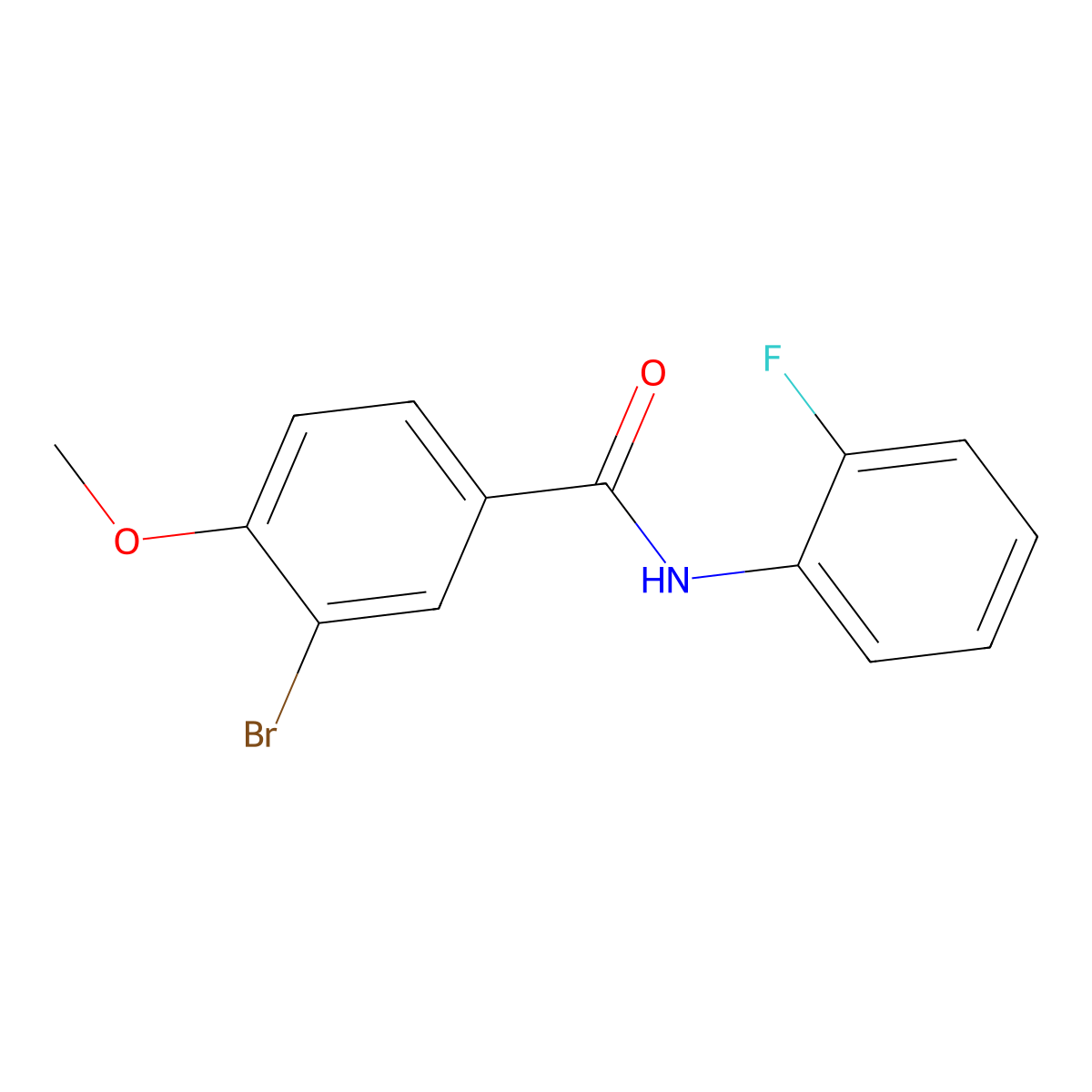 3-bromo-N-(2-fluorophenyl)-4-methoxybenzamide molecular structure, CAS 432015-95-7