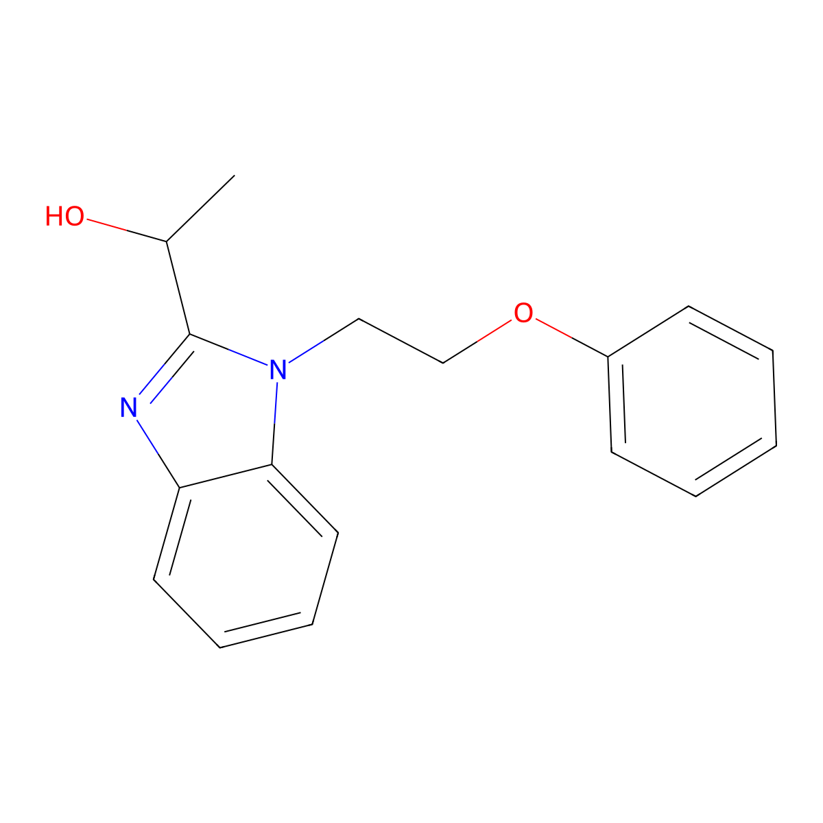 1-(1-(2-phenoxyethyl)-1H-benzo[d]imidazol-2-yl)ethanol molecular structure, CAS 432016-28-9