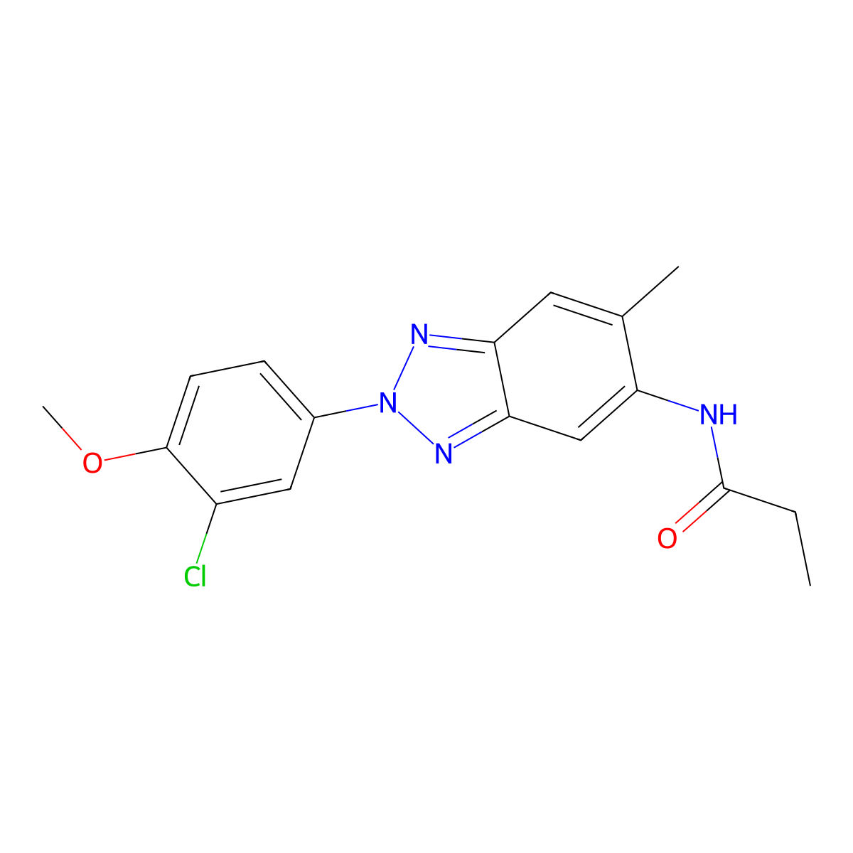 N-[2-(3-chloro-4-methoxyphenyl)-6-methylbenzotriazol-5-yl]propanamide molecular structure, CAS 432016-53-0
