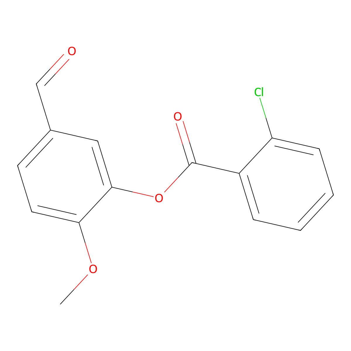 5-Formyl-2-methoxyphenyl 2-chlorobenzoate molecular structure, CAS 432016-56-3