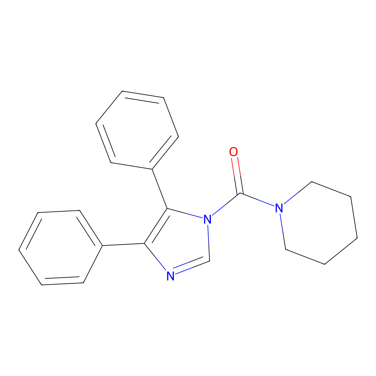 (4,5-Diphenylimidazol-1-yl)-piperidin-1-ylmethanone molecular structure, CAS 432016-58-5