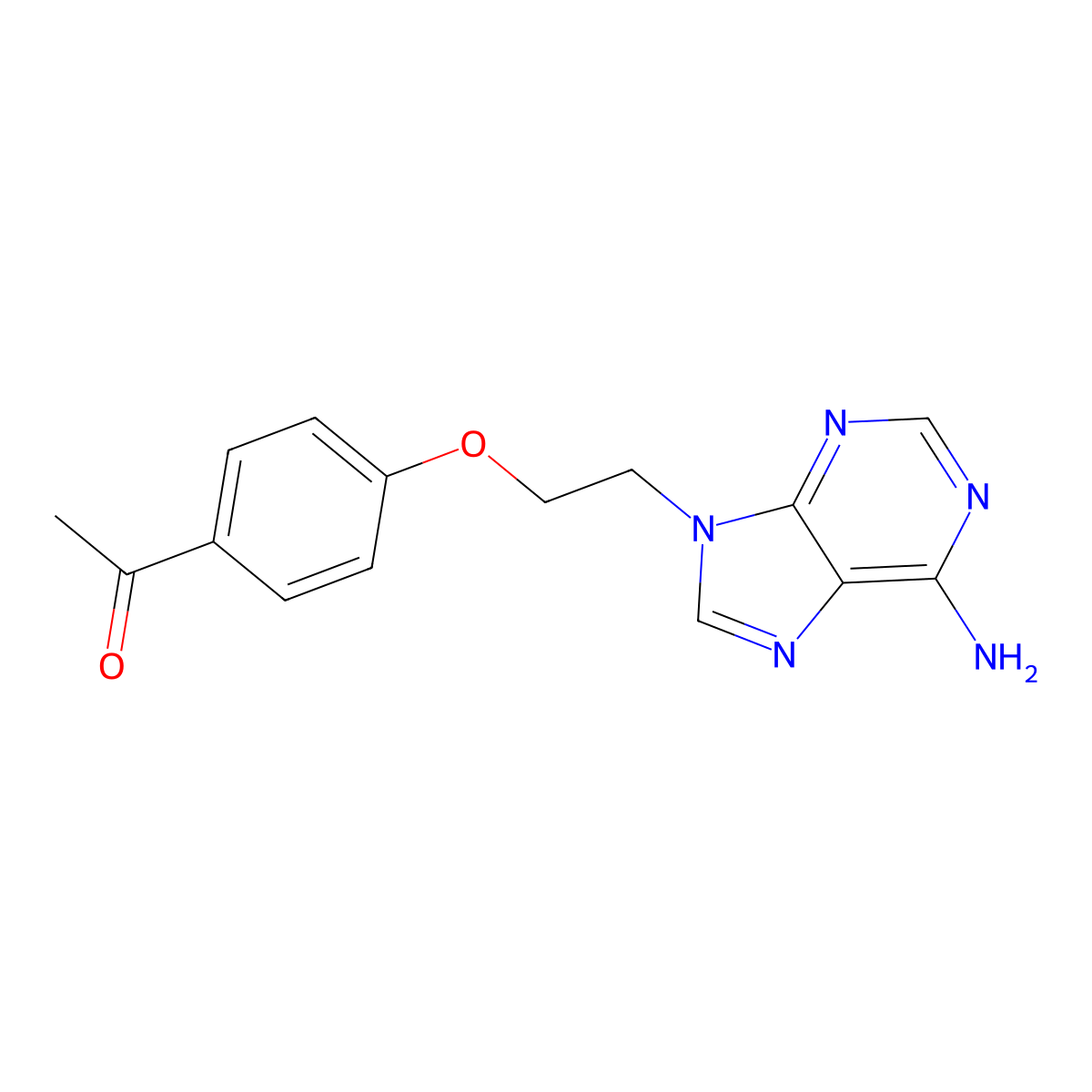 1-{4-[2-(6-amino-9H-purin-9-yl)ethoxy]phenyl}ethanone molecular structure, CAS 432016-77-8
